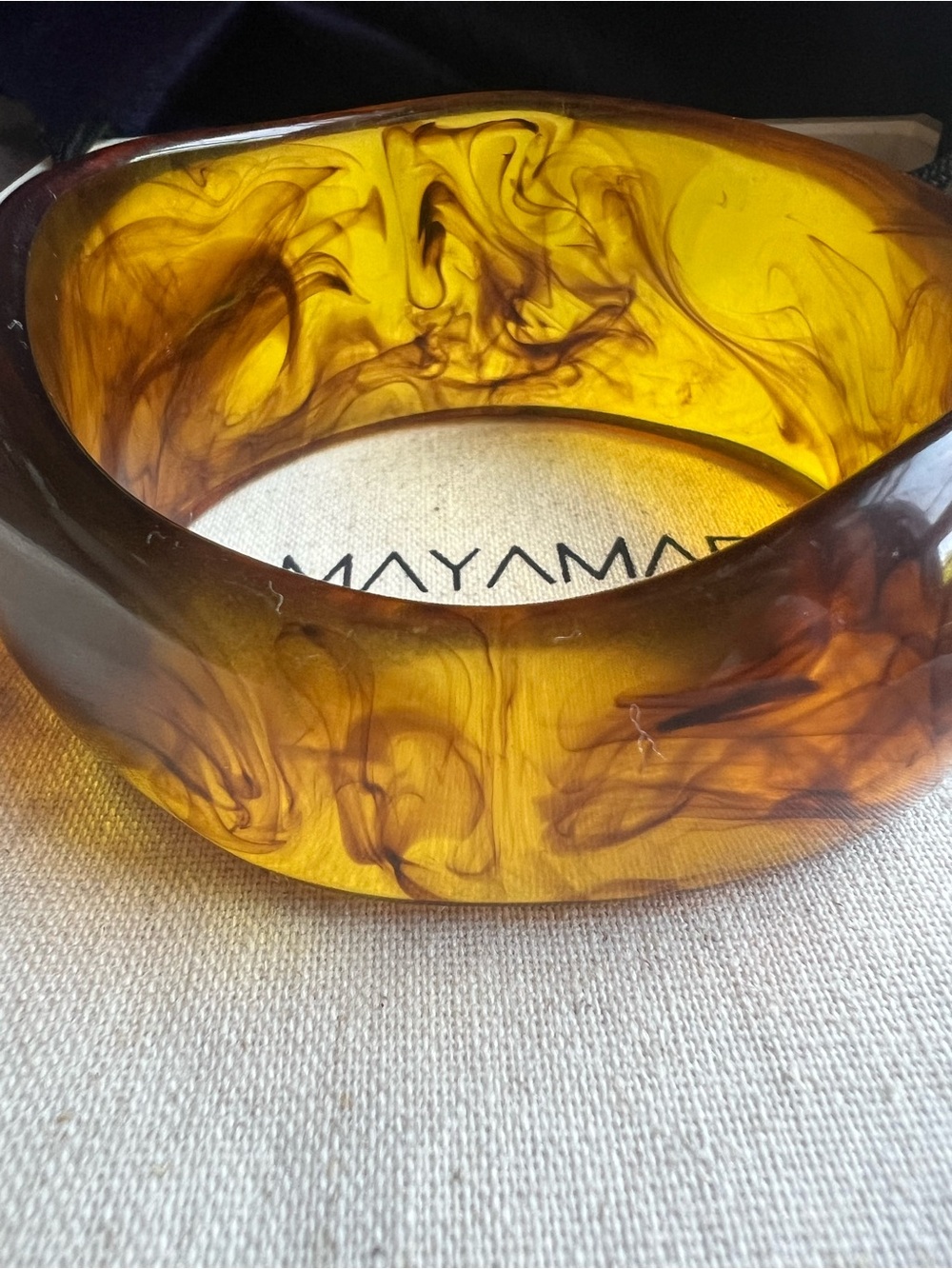 Mayamar Amber Swirl Resin Bangle NWOT